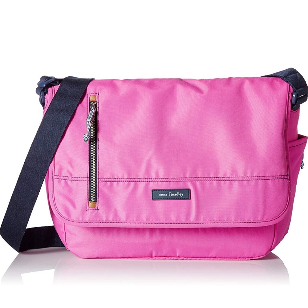 Vera Bradley Laptop Messenger Bright Orchid